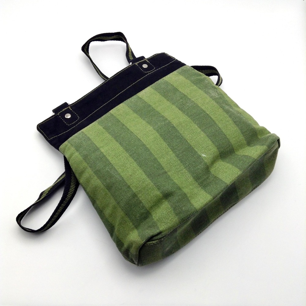 Disney Mickey Mouse Crossbody‎ Bag Green Striped Canvas Purse - Picture 8 of 8